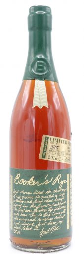 Booker’s Rye Whiskey Big Time Batch #2016-LE, 13 Year Old, 136.2 Proof 750ml