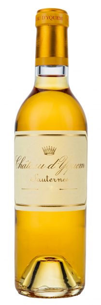 bottle of Chateau D'Yquem 750ml, with vintage scrubbed off label