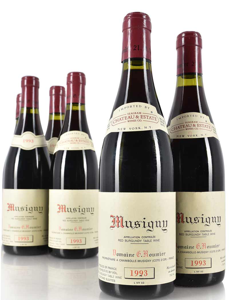 Lot 1633: 6 bottles 1993 G. Roumier Musigny