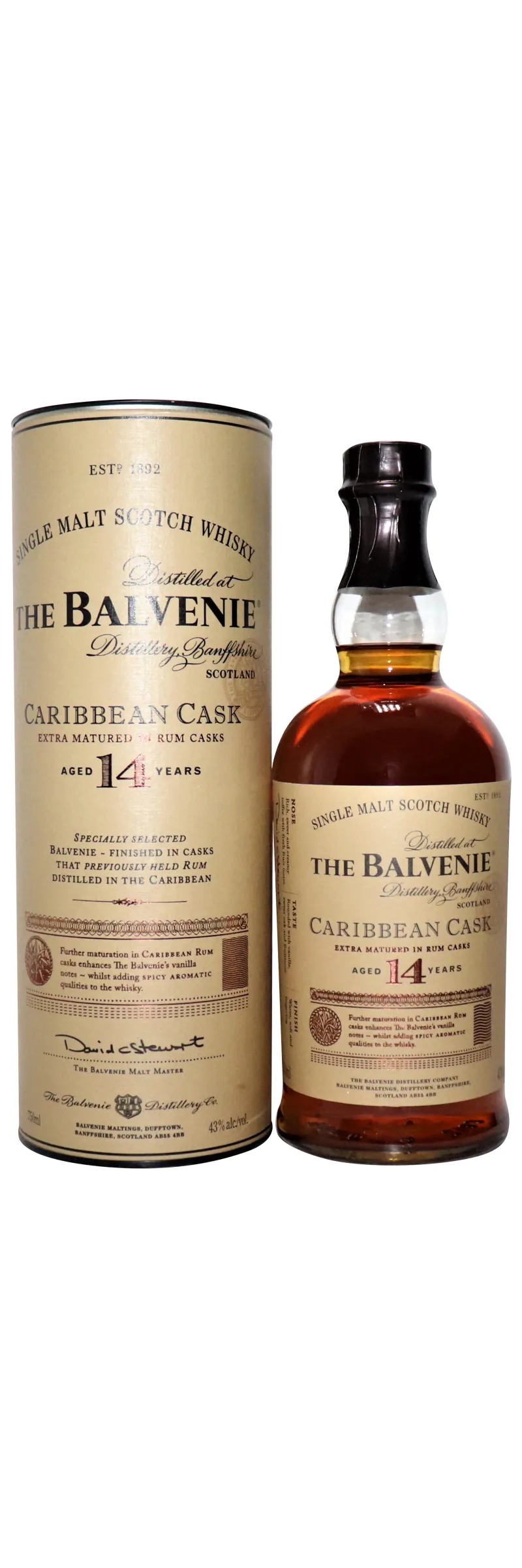 Balvenie Single Malt Scotch Whisky 14 Year Old, Caribbean Cask 750ml