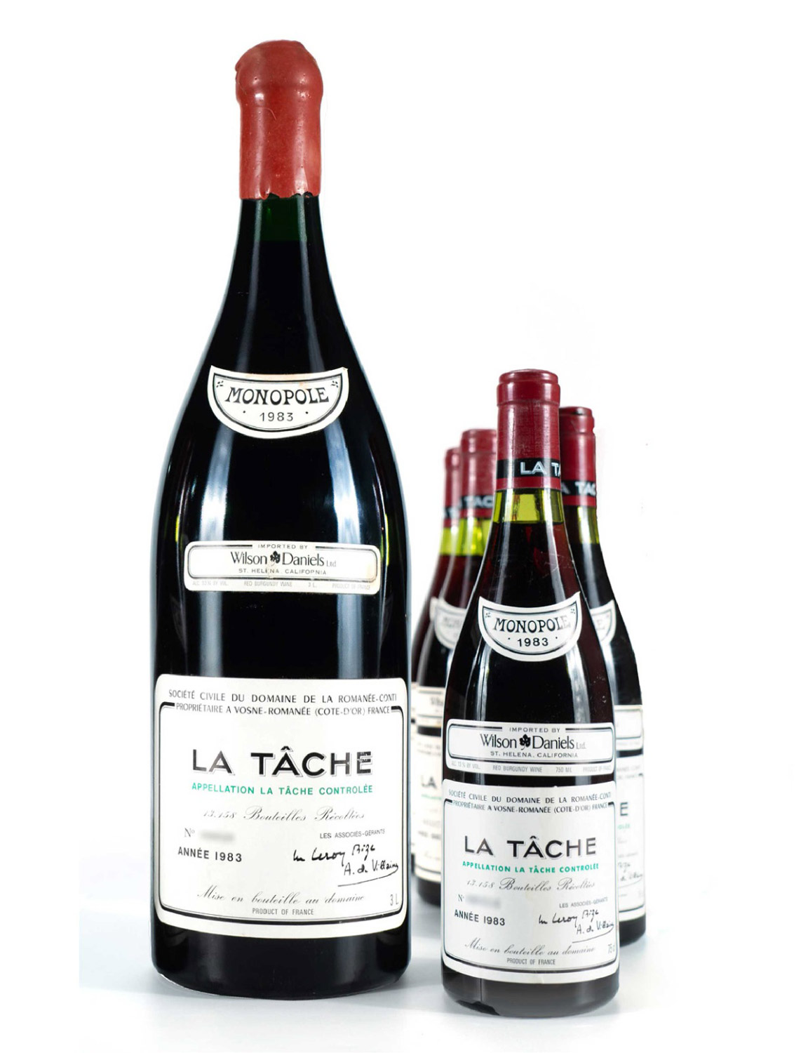 Lot 549, 550: 6 bottles & 1 jeroboam 1983 DRC La Tache