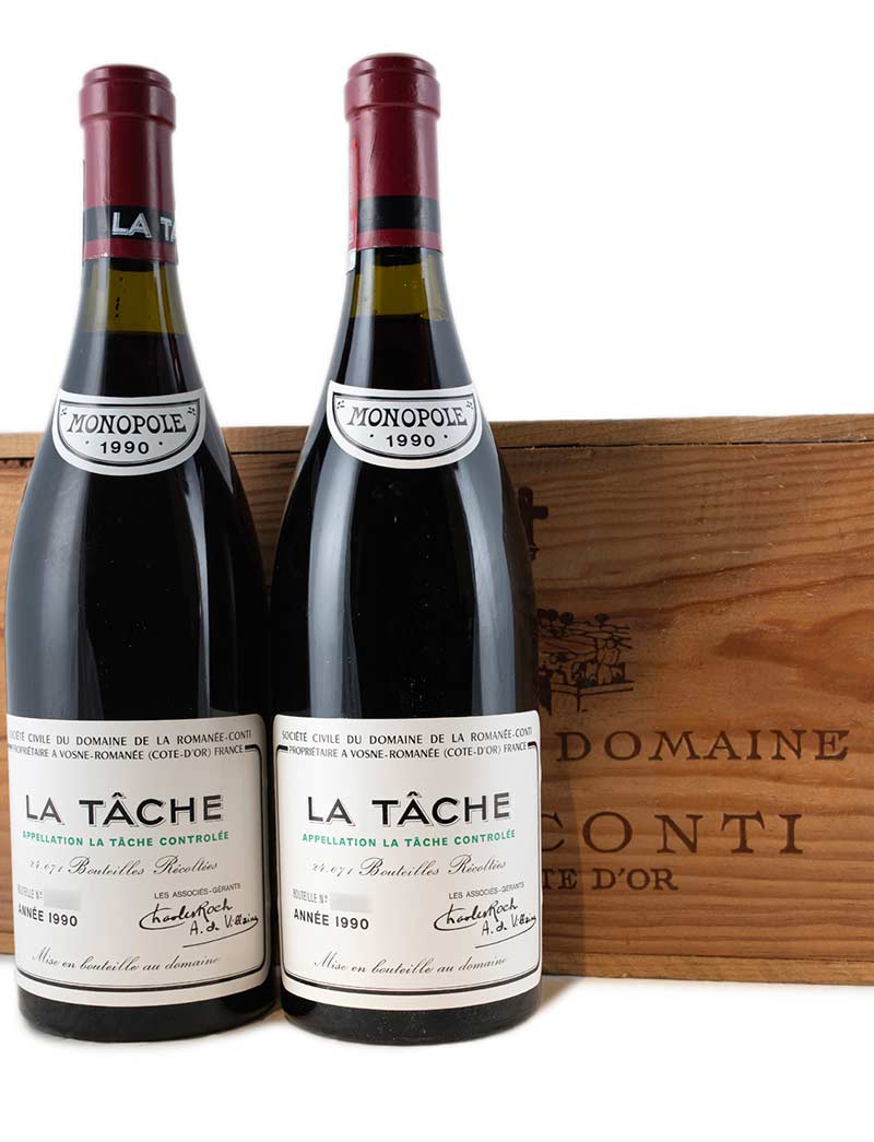 Lot 1200: 12 bottles 1990 DRC La Tache in OWC