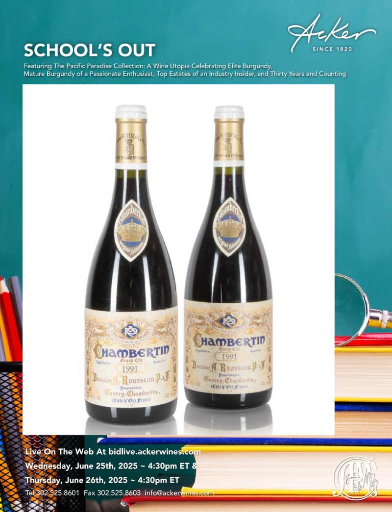 catalog cover for june delware auction of fine & rare wine